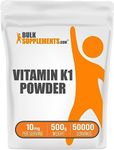 BulkSupplements.com Vitamin K1 (1%) Powder - Vitamin K1 Dogs - Vitamin K Supplements - Vitamin K1 - Vit K - Dry Vitamin K - Vitamin K Supplement - (500 Grams - 1.1 lbs)