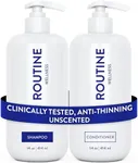 Routine Wellness Anti-Thinning Shampoo and Conditioner Set for Thinning Hair - Biotin DHT Blocker Women & Men - Color Safe Shampoo for Hair Loss & Healthier Growth - Unscented (Pack of 2)