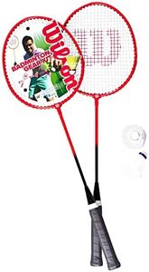Wilson Unisex Adult Badminton 2 Piece Kit V2 1 Tennis Set, Multicoloured (Multicoloured), 36