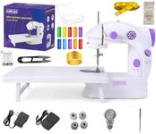 Kiwilon Electric Sewing Machine With Table Set, Mini Silai Machine For Home Tailoring, Stitching Machine With Foot Pedal, Adapter And Fully Loaded Sewing Kit (SM-ET-KIT-202-Purple)