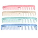 Kare & Kind Hair Combs Set - Colorful 4 pcs Durable Plastic Combs - (7.46 inches) - Coarse and Fine Tooth - For Combing, Hairstyling, Trimming, Cutting - Home and Hair Salons - For Men, Women, Kids