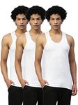 Dixcy Scott Maxmius Mens 100% Cotton White Color Sleeveless Round Neck Regular Fit Vest - Icon Vest(White - Pack of 3)-2XL