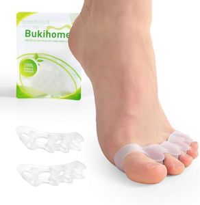 Bukihome 4 Pair Toe Separator,Bunion Corrector for Women Men Toe Spacers to Correct Bunions Toe Straightener Toe Stretcher Big Toe Correctors Gel Toe Separators (Transparent Color+S)