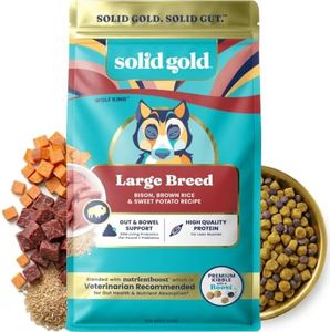 Solid Gold Bison Dry Dog Food for Large Dogs – High Protein, Whole Grain Kibble with Real Bison, Brown Rice & Omega 3 – Large Kibble w/Probiotics for Gut Health - Adult Dog Food - Nutrientboost™–22LB