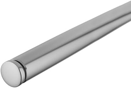 Brixwell R0D3472PS Tube with One End Cap for 1/4" to 1/2" (6mm to 12mm) Glazing Thickness Polished Stainless Steel Finish