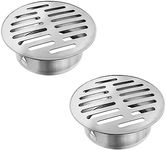 Round Floor Drain,304 Stainless Steel Snap in Floor Drain Shower Drain Cover Grate Cover for Outdoor Yard Drain-Pipe Exhaust Pipe Roof Balcony Use φ125mm/4.92''2 PCS