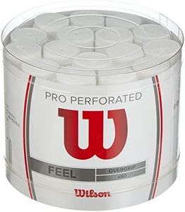 Wilson Pro Perforated Tennis Racket Overgrip Pro Perforated, White, Pack of 60