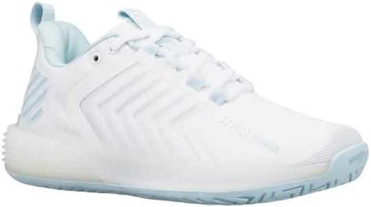 K-Swiss Women's Ultrashot 3 Tennis Shoe, White/Blue Glow, 7 M