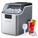 ecozy Ice Maker Countertop, 44lbs Per Day, 24 Cubes Ready in 13 Mins, Self-Cleaning Portable Ice Maker Machine with Ice Bags/Ice Scoop/Ice Basket for Home Office Bar Party, Stainless Steel