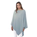 DiaryLook Ladies Button Cashmere Feel Multiway Poncho Shawl Scarf Wrap for Women