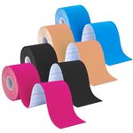 Agbihtb Kinesiology Tape, 4 Rolls Athletic Tape - Waterproof Sports Tape & Hypoallergenic Kinetic Tape, K Tape for Muscle Knee Shoulder Pain Relief & Joint Support (Uncut 4 x 16.4 ft, Mix Color)