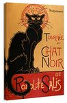 artprints1stop Canvas Print Wall Art - Tour of Rodolphe Salis' Chat Noir Classic Vintage Black Cat Post by ThÃophile Steinlen - 16x24 inches