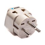 OREI India to Israel, Gaza, Palestine & More (Type H) Travel Adapter Plug - 2 in 1 - CE Certified - RoHS Compliant - White Color (DB-14)