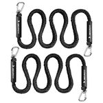 Obcursco Bungee Dock Line, Jet Ski Dock Line with Double 316 Stainless Steel Clips, Boat Snubber Docking Rope for PWC, Boat Accessories for Yamaha Waverunner, Seadoo, Kayak, 2 Pack (Black, 5ft)