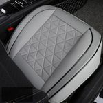STHIRA® Luxury Faux Leather Seat Cover for Car Comfortable & Durable Car Seat Cover with Anti-Slip Wrap-Around Seat Cushion for Driving Seat Cushion Universal Fit for Most Vehicles, 52x49cm