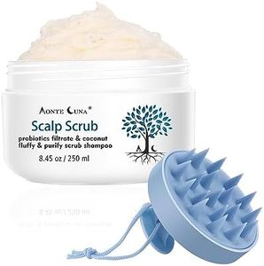 Scalp Scrub, Scalp Exfoliator Scrub for Dandruff Treatment, Scalp Treatment for Dry Itchy scalp, Hair Scrub for Deep Cleansing and Hair Care, Anti Dandruff Shampoo Includes Scalp Massager
