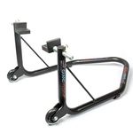 Grand Pitstop Universal Rear Paddock Stand for Motorcycle with Swingarm Rest (Non-Dismantable with Skate Wheels, Black, Motorcycle Weight Up to 350 Kgs)