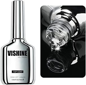 Vishine 16ml Gel Polish Gel No Wipe Top Coat - Ultra Glossy Shine Finish and Long Lasting, Soak Off Nail Lamp Gel, 0.54 Oz