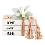 Linen Covered Decorative Books for Home Decor, Farmhouse Stack Books, Coffee Table Books Décor for Living Room,Hardcover Faux Books for Decoration,Shelf Display Books Decor Accent -Home Sweet Home