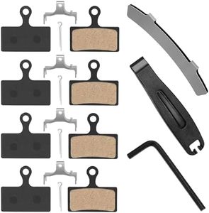 4 Pairs Bicycle Disc Brake Pads Compatible for Shimano Brake Pads SLX Deore XT M615 M675 M666 M785 M985 M987 M988 M6000 M7000 M8000 M8020 M9000 M9020 MTB Bike Brake Pads(with 3 Installation Tools)