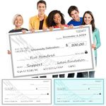 Reusable Big Checks 30" x 16" - Giant Blank Check Oversized Checks, Fake Check Big Check for Presentation Dry Erase Check, 2 Pieces Giant Check for Presentations, 2 Colors