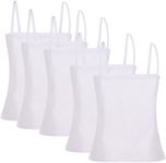 A2Z 4 Kids Pack of 5 Girls Plain Cami Vest Sleeveless Soft Cotton - Vest 014 White 5 Pack 13-14