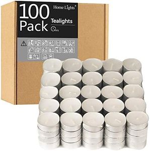 Tealight Candles - 4 Hours - Giant 100,200,300 Bulk Packs - White Unscented European Smokeless Tea Lights for Shabbat, Weddings, Christmas, Home Decorative- 100 Pack