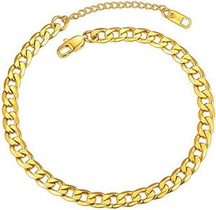 Ankle Bracelets for Women Anklet Gold Plated Mens Ankle Chain Summer Beach Foot Chain Cuban Link Anklets