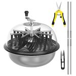 iPower 19'' Bud Trimmer Leaf Bowl for Hydroponics Plants with Sharp Stainless Steel Blades, Clear Visibility Dome, Solid Metal Gear Box, Twist Spin Cut Buds, Pruner Included (Upgraded Version)