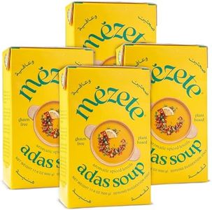 Mezete All-Natural Lentil Soup | Traditional Middle Eastern Recipe | Heat & Serve | Gluten-Free | Prepared Soup | Enriched with Aromatic Spices | Instant Soup | 390g (Pack of 4)