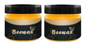 Mopslik Wood Seasoning Beewax Natural Traditional Beeswax Polish Wood Furniture Cleaner for Wood Doors, Tables, Chairs, Cabinets and Floors for Furniture (80 Gm Each) (Pack Of 2)
