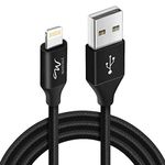 Wayona Nylon Braided 6Ft Usb Data Sync And Charging Cable For Iphones, Ipad Air, Ipad Mini, Ipod Nano And Ipod Touch (6Ft, Black)