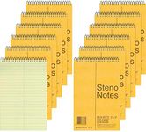 National Brand Brown Board Cover Steno Notebook, Gregg, Green Paper, 80 Sheets, 6 x 9.25 x 6 inches, Pack of 12 (36746-12)