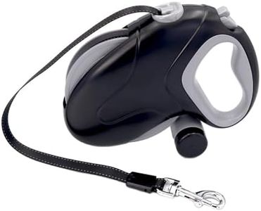 Oreilet Retractable Dog Leash, Upgraded 10M 360° Anti Winding Non Slip Handle Pet Walking Leash with Waste Bag Dispenser for Outdoor, for Small Medium Large Dogs (Black 10M Reflective Wire)