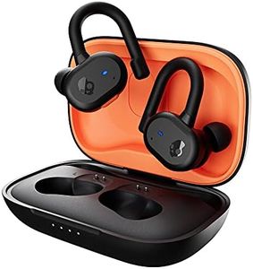 Skullcandy Push Active True Wireless Bluetooth Earbuds for iPhone and Android with Charging Box and Microphone, Ideal for Gym, Sports and Gaming, IP55 Waterproof - Orange/Black