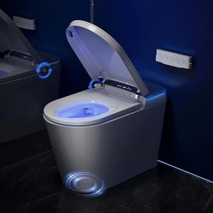 RekeSmt Smart Toilet Bidet with Built-in Tank and Pump, Auto Open Close Lid Smart Bidet Toilet, Foam Shield, Foot Sensor Operation, Auto Flush Elongated One Piece Electric Toilet RKS-X700 MAX