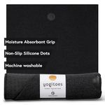 Yogitoes Manduka Yoga Towel for Mat Nonslip and Quick Dry for Hot Yoga with Rubber Bottom Grip Dots 72 Inch Long Onyx Thin and Lightweight (262023001)