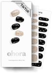 ohora Christmas Semi Cured Gel Nail Strips (N Dazzling Night) - Works with Any Nail Lamps, Salon-Quality, Long Lasting, Easy to Apply & Remove - Includes 2 Prep Pads, Nail File & Wooden Stick