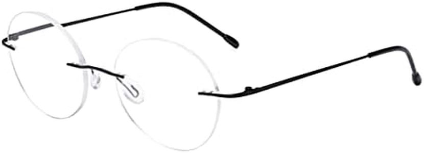 Eyekepper Frameless Eyeglasses Women - Round Rimless Eyewear Men Black