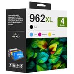 962XL Ink Cartridges Compatible Replacement for HP 962 962XL Ink Cartridges Combo Pack to Work with HP Officejet Pro 9015 9010 9018 9022 9025 9020 9019 9013 9016 Printers (4 Pack, BK/C/M/Y)