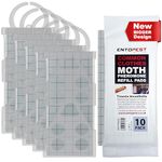 Entopest Monitoring Moth Traps | 10 Refill Pads & 5 Reusable Hangers | Clothes Moth Detection | Sticky Monitoring Pads for Wardrobes | Pheromone-Based Monitoring Only