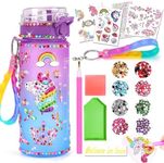 PELOSTA Decorate Your Own Water Bottle Kits for Girls Age 4-6-8-10,Unicorn Toys Painting Crafts with Stickers,Diamond,Fun DIY Arts and Crafts for Girls Christmas Birthday Gifts (Unicorn 600ml)