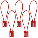 HOX 3 Digit Combination Gun Lock, 5-Pack Cable Lock for Pistols Handguns Rifles and Shotguns, for Home Firearm Locking and Safety (Red)