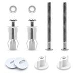 Skyzone Toilet Seat Fittings,2 Pairs Universal Toilet Seats Screws and Bolts Toilet Seat Hinges Bolt Nut Expanding Rubber Top Nuts Screws Toilet Seat Fixing Kit for Toilet Covers Replacement