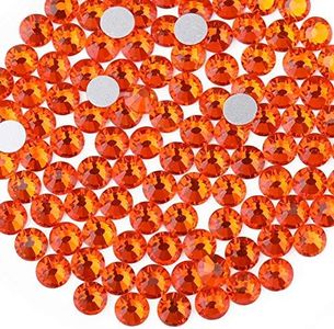 beadsland Flat Back Crystal Rhinestones Round Gems, Orange (4.6-4.8mm) SS20/1440pcs