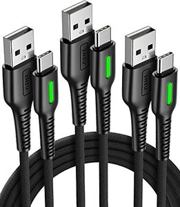 USB C Cable, INIU [3 Pack 3.1A] QC 3.0 Type C Charger Fast Charging Cable, Nylon Braided (1.6+3.3+10ft) USB A to USB-C Phone Charger Cord for Samsung Galaxy S21 S20 S10 Plus Note 20 10 LG Google Pixel