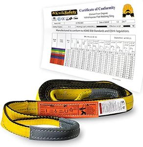 KwikSafety - Charlotte, NC - MIGHTY SUMO 2”x 4’ Poly Web Sling Lifting Strap Construction ASME OSHA / 6400lbs Vertical 5100lbs Choker 12800lbs Basket/Rigging Moving Towing Hoisting Gear