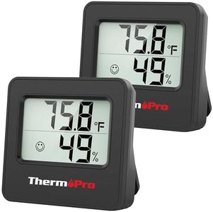 ThermoPro TP157 2 Pack Hygrometer Indoor Thermometer for Home, Digital Room Thermometer with Temperature Humidity Sensor for Greenhouse Office Cellar