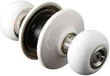 NUZAMAS Ceramics Door Knob Locks, Key Locking Door Lock Set, Interior Exterior Door Knobs, Bedroom, Kitchen, Bathroom, Laundry Room Doors -White