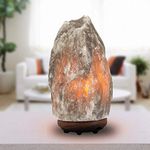 Giggi 2-3 KG 100% Natural Himalayan Salt LAMP Rare Grey with ON-Off Switch & Wooden Base, Hand Crafted HIMILAYIAN Salt LAMP Crystal Light Mood Lamps, IONISER Relax Aromatherapy, Gift Pack